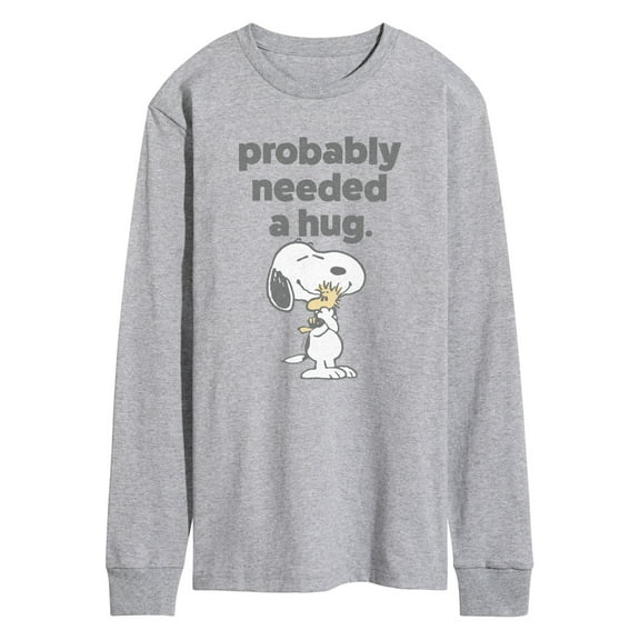 Peanuts - Snoopy Woodstock Need Hug - Men's Long Sleeve Graphic T-Shirt