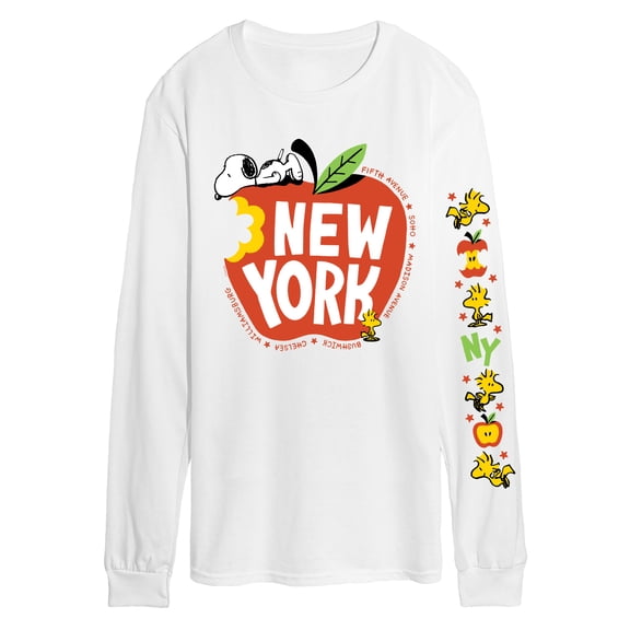 Peanuts - Snoopy & Woodstock New York Apple - Men's Long Sleeve Graphic T-Shirt
