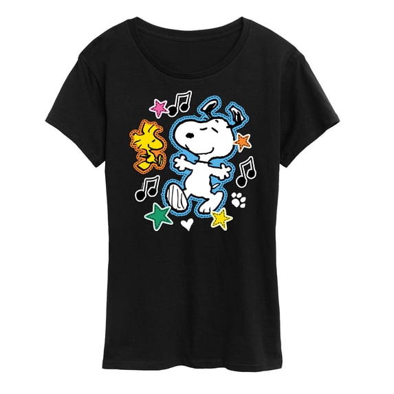 Peanuts - Snoopy Woodstock Patches - Women's Short Sleeve Graphic T-Shirt