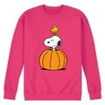 thumbnail image 1 of Peanuts - Snoopy Woodstock Pumpkin - Men's Crew Neck Fleece Pullover, 1 of 5