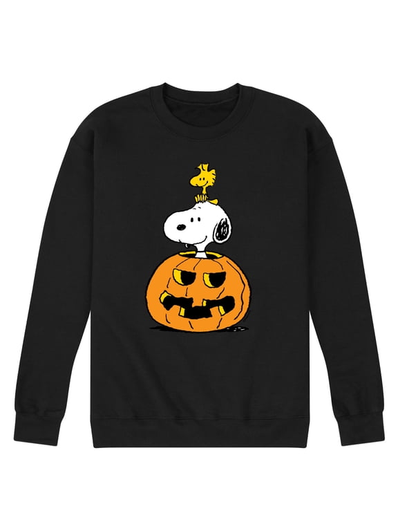 - Snoopy Woodstock Pumpkin Men's Graphic Fleece Sweatshirt