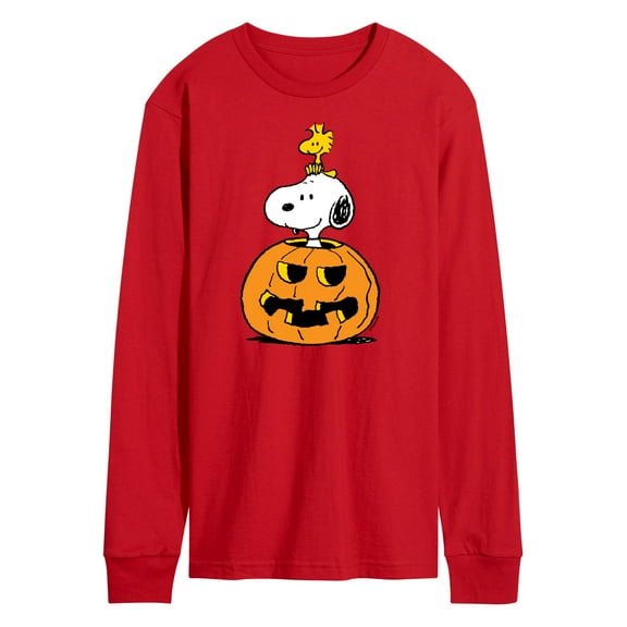 Peanuts - Snoopy Woodstock Pumpkin - Men's Long Sleeve T-Shirt