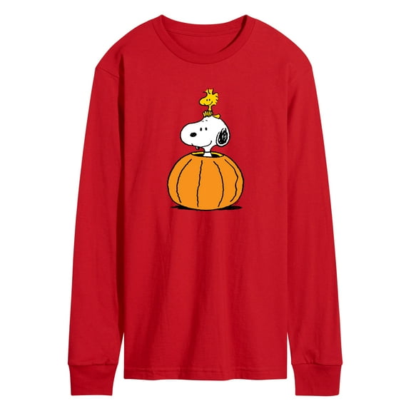 Peanuts - Snoopy Woodstock Pumpkin - Men's Long Sleeve T-Shirt
