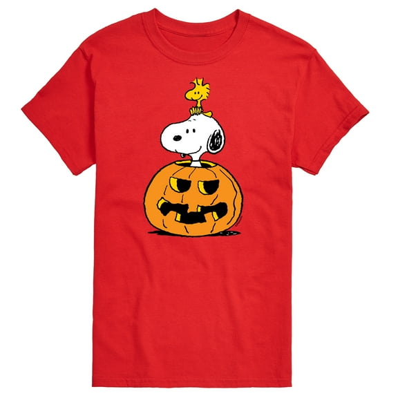 Peanuts - Snoopy Woodstock Pumpkin - Men's Short Sleeve Graphic T-Shirt