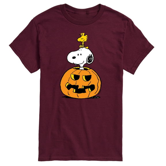 Peanuts - Snoopy Woodstock Pumpkin - Men's Short Sleeve Graphic T-Shirt