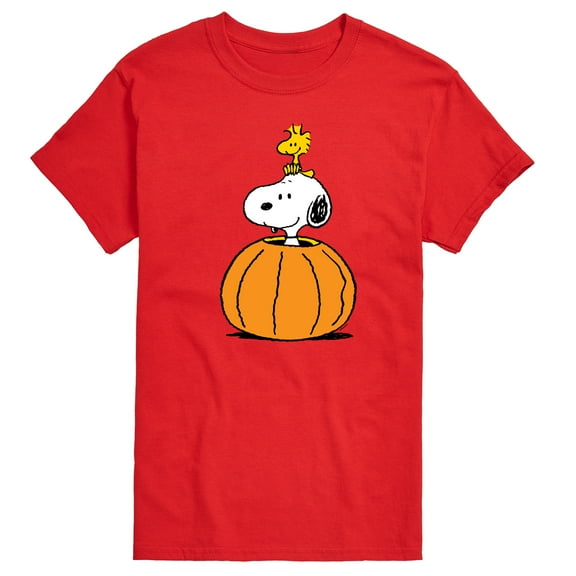 Peanuts - Snoopy Woodstock Pumpkin - Men's Short Sleeve Graphic T-Shirt