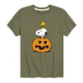 thumbnail image 1 of Peanuts - Snoopy Woodstock Pumpkin - Toddler And Youth Short Sleeve Graphic T-Shirt, 1 of 6