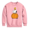 thumbnail image 1 of Peanuts - Snoopy Woodstock Pumpkin Boys' Graphic Long Sleeve Fleece Sweatshirt, 1 of 5