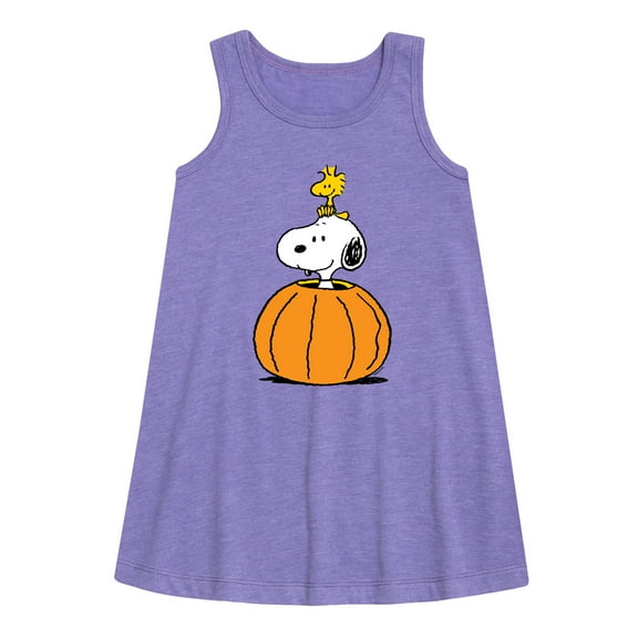 Peanuts - Snoopy Woodstock Pumpkin - Toddler & Youth Girls A-line Dress