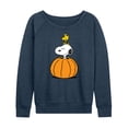 thumbnail image 1 of Peanuts - Snoopy Woodstock Pumpkin - Women's Lightweight French Terry Long Sleeve Shirt, 1 of 6