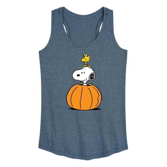Peanuts - Snoopy Woodstock Pumpkin - Women's Racerback Tank Top