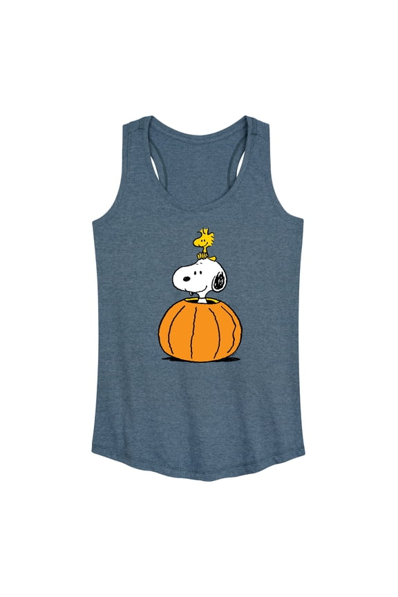 - Snoopy Woodstock Pumpkin - Women's Racerback Tank Top