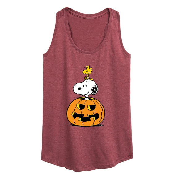Peanuts - Snoopy Woodstock Pumpkin - Women's Racerback Tank Top