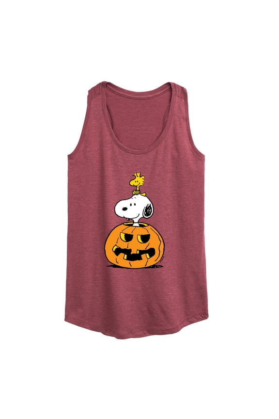 - Snoopy Woodstock Pumpkin - Women's Racerback Tank Top