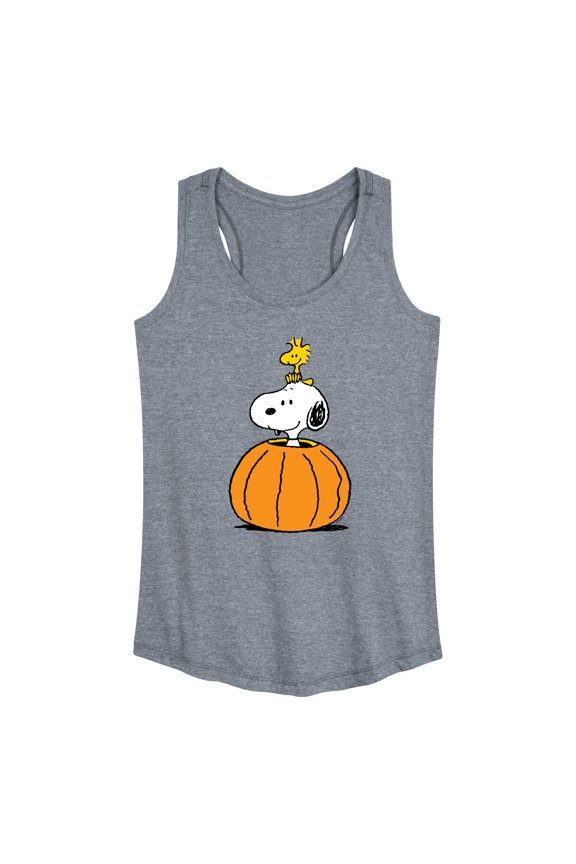 - Snoopy Woodstock Pumpkin - Women's Racerback Tank Top