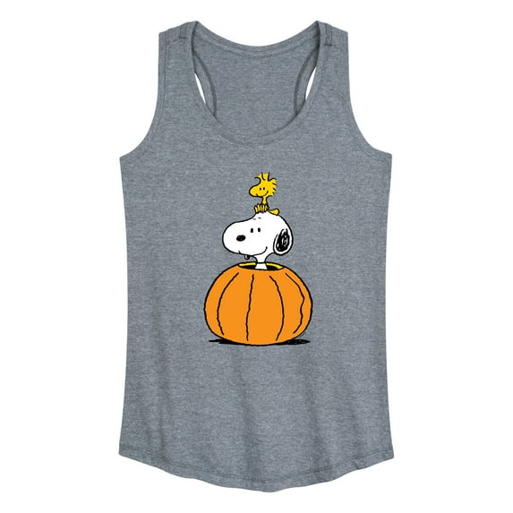Peanuts - Snoopy Woodstock Pumpkin - Women's Racerback Tank Top