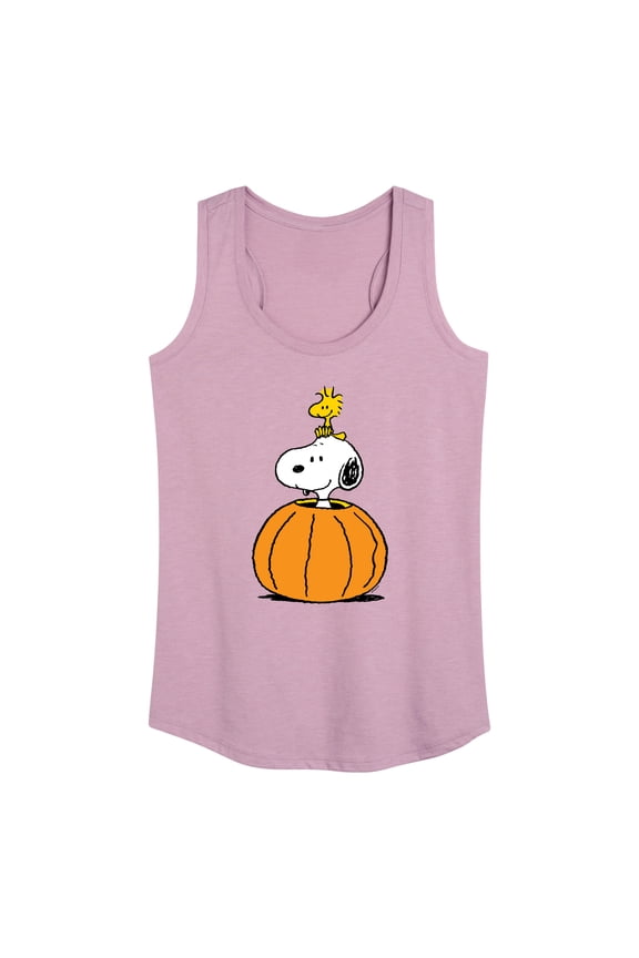 - Snoopy Woodstock Pumpkin - Women's Racerback Tank Top