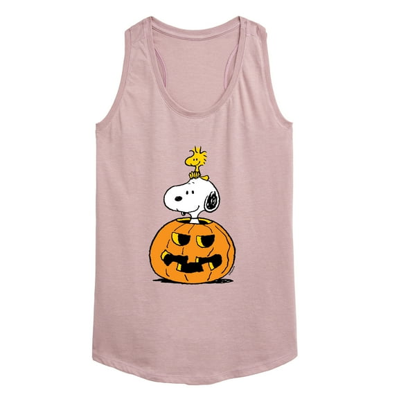 Peanuts - Snoopy Woodstock Pumpkin - Women's Racerback Tank Top