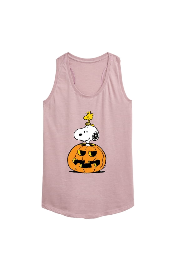 - Snoopy Woodstock Pumpkin - Women's Racerback Tank Top