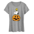 thumbnail image 1 of Peanuts - Snoopy Woodstock Pumpkin - Women's Short Sleeve Graphic T-Shirt, 1 of 6
