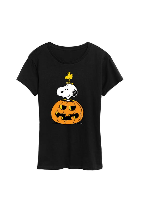 - Snoopy Woodstock Pumpkin - Women's Short Sleeve Graphic T-Shirt