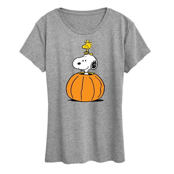 Peanuts - Snoopy Woodstock Pumpkin - Women's Short Sleeve Graphic T-Shirt