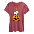 thumbnail image 1 of Peanuts - Snoopy Woodstock Pumpkin - Women's Short Sleeve Graphic T-Shirt, 1 of 6