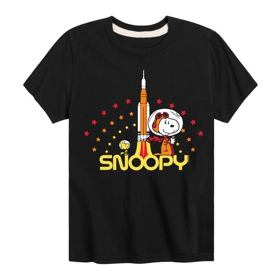 Peanuts - Snoopy Woodstock Rocket - Toddler And Youth Short Sleeve Graphic T-Shirt