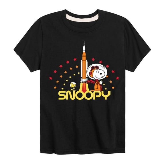Peanuts - Snoopy Woodstock Rocket - Toddler And Youth Short Sleeve Graphic T-Shirt
