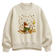 Peanuts - Snoopy Woodstock Scarf Beanie Women's Oversized Fleece Crew Sweatshirt