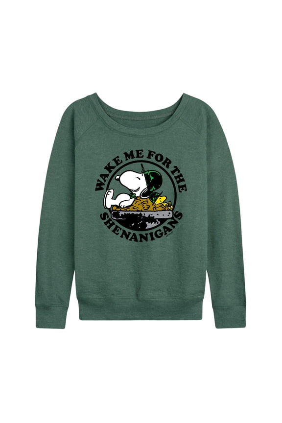 - Snoopy & Woodstock Shenanigans - Women's French Terry Long Sleeve Pullover