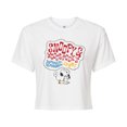 thumbnail image 1 of Peanuts - Snoopy Woodstock Singing - Juniors Cropped Cotton Blend T-Shirt, 1 of 6