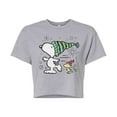 thumbnail image 1 of Peanuts - Snoopy Woodstock Skate - Juniors Cropped Cotton Blend T-Shirt, 1 of 6