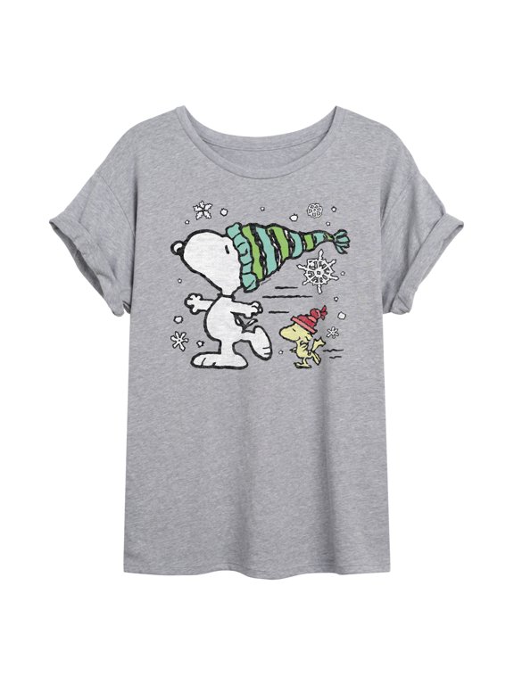 - Snoopy Woodstock Skate - Juniors Ideal Flowy Muscle T-Shirt