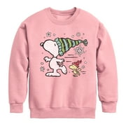 PEANUTS - Snoopy Woodstock Skate - Toddler & Youth Crewneck Fleece Sweatshirt