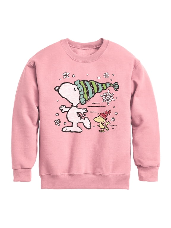 - Snoopy Woodstock Skate Boys' Graphic Long Sleeve Fleece Sweatshirt