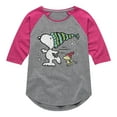 thumbnail image 1 of Peanuts - Snoopy Woodstock Skate - Toddler & Youth Girls Raglan Graphic T-Shirt, 1 of 5