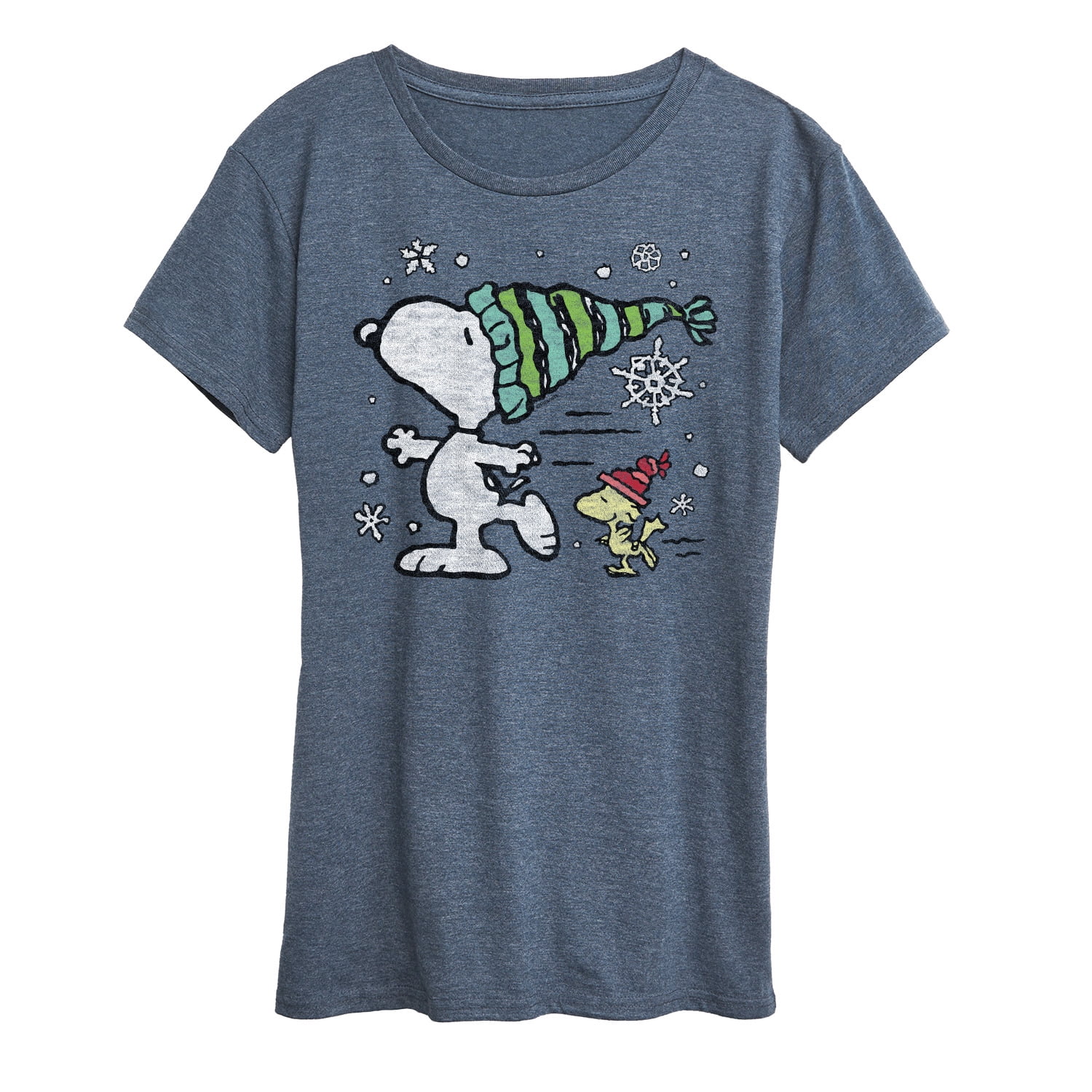 Peanuts - Snoopy Woodstock Skate - Women's Short Sleeve Graphic T-Shirt ...