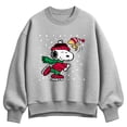 thumbnail image 1 of Peanuts - Snoopy & Woodstock Skating Oversized Fleece Crew Sweatshirt, 1 of 3