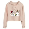 thumbnail image 1 of Peanuts - Snoopy Woodstock Snowman - Juniors Cropped Pullover Hoodie, 1 of 6