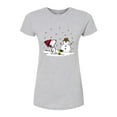 thumbnail image 1 of Peanuts - Snoopy Woodstock Snowman - Juniors Fitted Graphic T-Shirt, 1 of 6