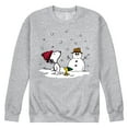 thumbnail image 1 of Peanuts - Snoopy Woodstock Snowman - Men's Crew Neck Fleece Pullover, 1 of 6