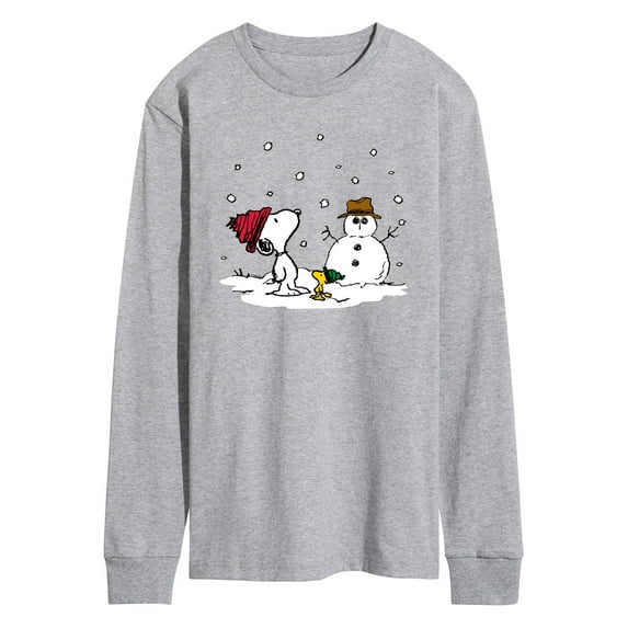 Peanuts - Snoopy Woodstock Snowman - Men's Long Sleeve T-Shirt