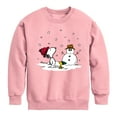 thumbnail image 1 of Peanuts - Snoopy Woodstock Snowman - Toddler & Youth Crewneck Fleece Sweatshirt, 1 of 5