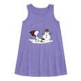 thumbnail image 1 of Peanuts - Snoopy Woodstock Snowman - Toddler & Youth Girls A-line Dress, 1 of 5