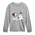 thumbnail image 1 of Peanuts - Snoopy Woodstock Snowman - Toddler & Youth Long Sleeve Graphic T-Shirt, 1 of 6