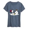 thumbnail image 1 of Peanuts - Snoopy Woodstock Snowman - Women's Short Sleeve Graphic T-Shirt, 1 of 6
