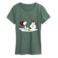 thumbnail image 1 of Peanuts - Snoopy Woodstock Snowman - Women's Short Sleeve Graphic T-Shirt, 1 of 7