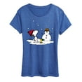 thumbnail image 1 of Peanuts - Snoopy Woodstock Snowman - Women's Short Sleeve Graphic T-Shirt, 1 of 7