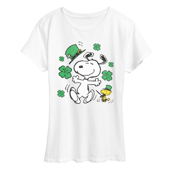 Peanuts - Snoopy & Woodstock St. Patty's Dance - Women's Short Sleeve Graphic T-Shirt